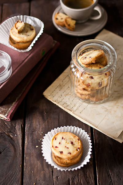 Cranberry & Rosemary Shortbread Cookies