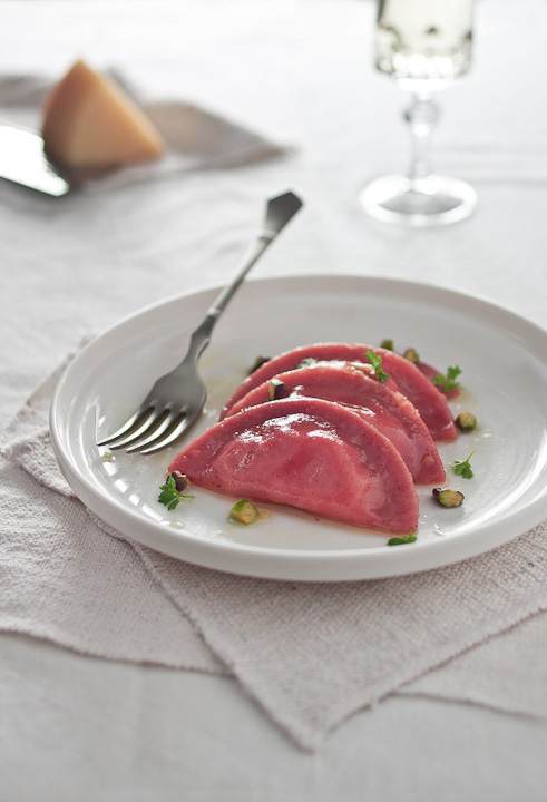 Beet Ravioli With Herbed Ricotta Filling