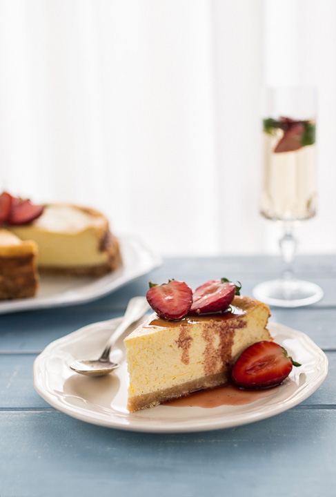 Ricotta Cheesecake with Balsamic Strawberries