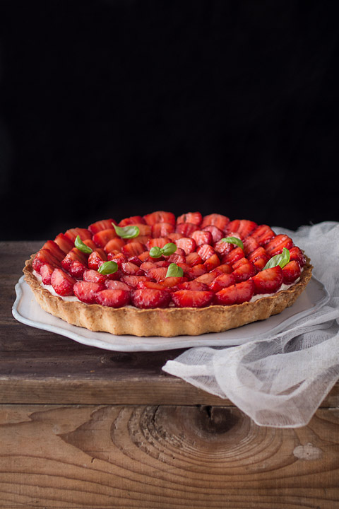 Strawberry Balsamic Tart with Mascarpone Cream