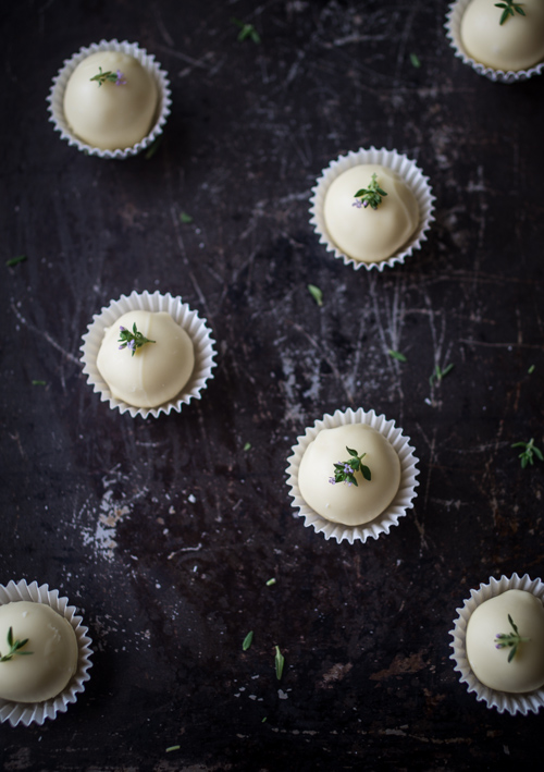 Lemon and Thyme White Chocolate Truffles